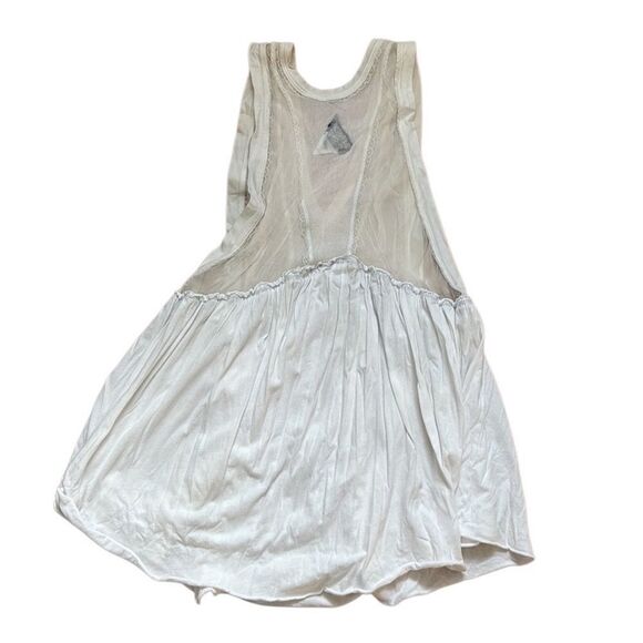 Y2K Vintage Seneca Rising White Sheer Mesh and Cotton Sleeveless Tunic 1 Small - Picture 2 of 5